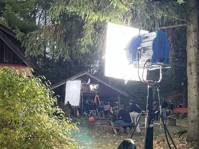 Outdoor location with HMI lighting