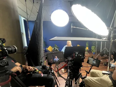 Corporate interview with multi-camera setup